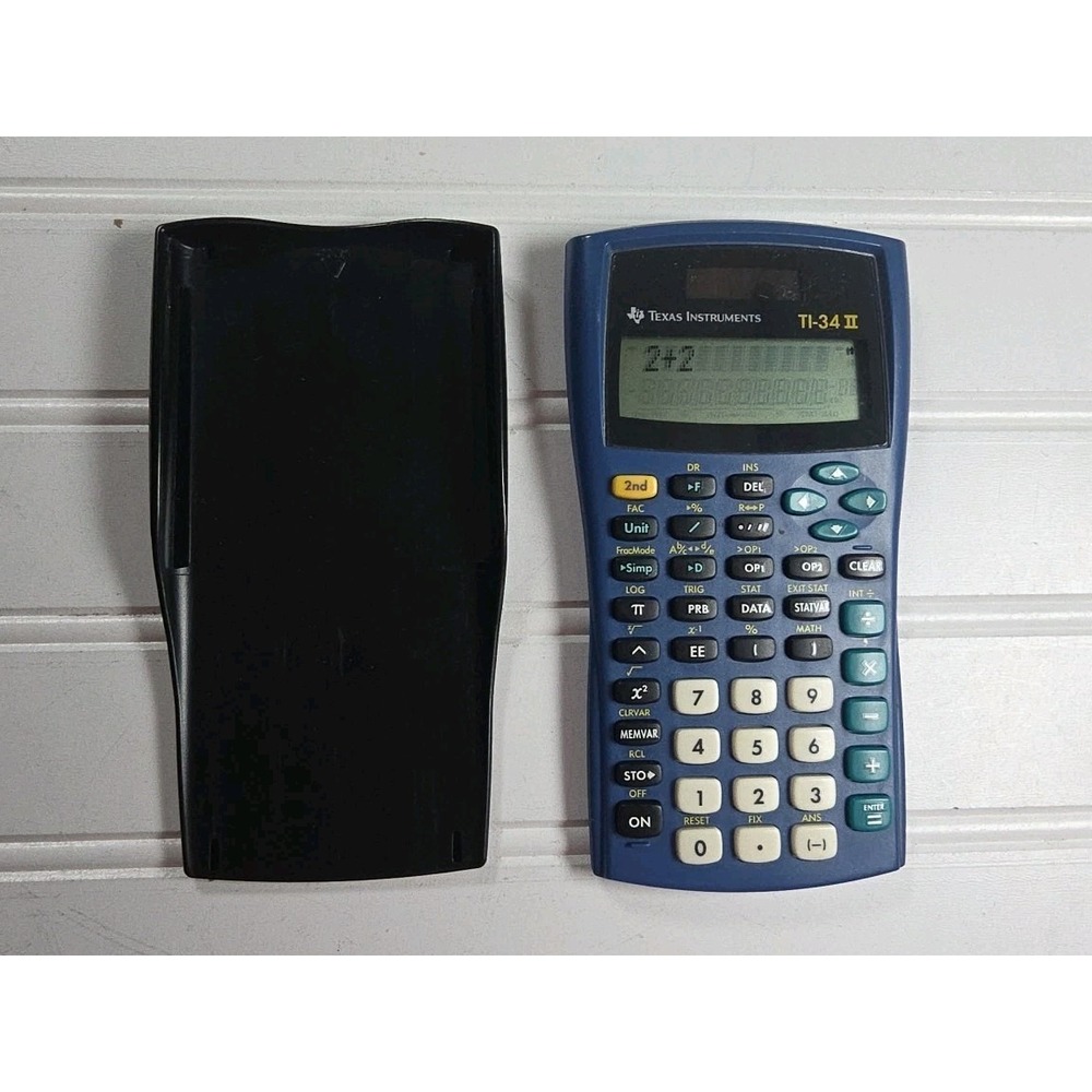 TEXAS INSTRUMENTS TI-34 II Scientific‎ Calculator with Cover - Tested, Works!